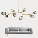 Modern gold glass led ceiling chandelier for dining room