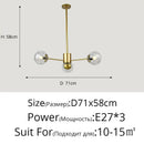 Modern gold glass led chandelier for dining room sphere pendant light