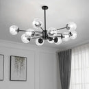Modern gold glass led chandelier for dining room sphere pendant light