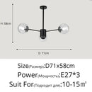 Modern gold glass led chandelier for dining room sphere pendant light