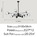 Modern gold glass led chandelier for dining room sphere pendant light