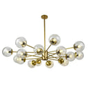 Modern gold glass led chandelier for dining room sphere pendant light