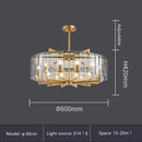 Modern gold glass restaurant chandelier for dining room luxury light