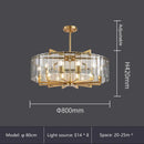 Modern gold glass restaurant chandelier for dining room luxury light