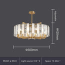 Modern gold glass restaurant chandelier for dining room luxury light