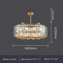 Modern gold glass restaurant chandelier for dining room luxury light