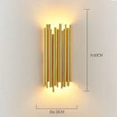 Modern gold glass rod crystal wall sconce bedroom light