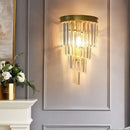 Modern gold glass rod crystal wall sconce bedroom light