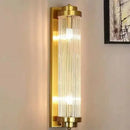Modern gold glass rod crystal wall sconce bedroom light