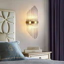 Modern gold glass rod crystal wall sconce bedroom light