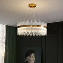 Modern gold glass rod led pendant chandelier for dining room