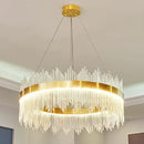 Modern gold glass rod led pendant chandelier for dining room