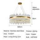 Modern gold glass rod led pendant chandelier for dining room