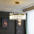 Modern gold glass rod led pendant chandelier for dining room