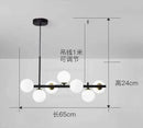 DecorBites™ Glass Ball Pendant Light Chandelier, Height Adjustable Metal G9 Bulb Lamp