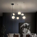 DecorBites™ Glass Ball Pendant Light Chandelier, Height Adjustable Metal G9 Bulb Lamp