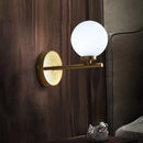 DecorBites™ Modern Opal Glass Wall Sconce with Globe Shade and Gold Accent for Washroom Lighting