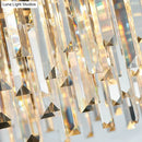 Modern gold & gray crystal light fixture – dining room chandelier