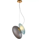 Modern gold & gray glass indoor pendant lights for dining room