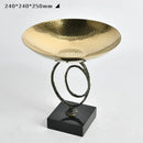 Modern gold hammered fruit bowl tray gold & black dining room