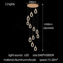 Modern gold heart led chandelier dining room crystal pendant light