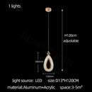 Modern gold heart led chandelier dining room crystal pendant light