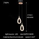 Modern gold heart led chandelier dining room crystal pendant light