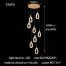 Modern gold heart led chandelier dining room crystal pendant light