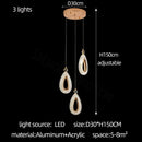 Modern gold heart led chandelier dining room crystal pendant light
