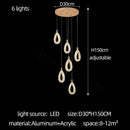 Modern gold heart led chandelier dining room crystal pendant light