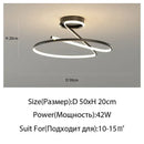 Modern gold heart line led chandelier bedroom ceiling light
