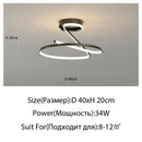 Modern gold heart line led chandelier bedroom ceiling light