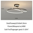 Modern gold heart line led chandelier bedroom ceiling light
