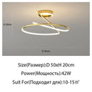 Modern gold heart line led chandelier bedroom ceiling light