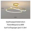 Modern gold heart line led chandelier bedroom ceiling light