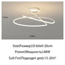 Modern gold heart line led chandelier bedroom ceiling light