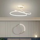 Modern gold heart line led chandelier bedroom ceiling light