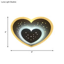 Modern gold heart pendant wall light bedroom starry black center