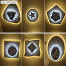 Modern gold heart pendant wall light bedroom starry black center