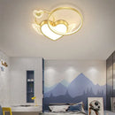 Modern gold heart shape led ceiling light bedroom with wings