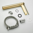 Modern gold high arc brass deck mounted basin faucet bathroom mixer