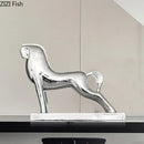 Modern gold horse resin sculpture living room minimalist decor