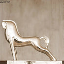 Modern gold horse resin sculpture living room minimalist decor
