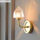 Modern gold ice cube wall light bedroom crystal sconce