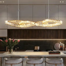 Modern gold infinity crystal led pendant – dining room chandelier