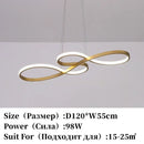 Modern gold infinity led elegant pendant lights dining room
