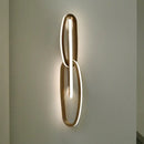 Modern gold interlocking oval led wall lamp living room