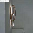 Modern gold interlocking oval led wall lamp living room