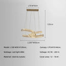 Modern gold intertwined crystal led pendant lights dining room dimmable