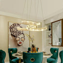 Modern gold intertwined crystal led pendant lights dining room dimmable